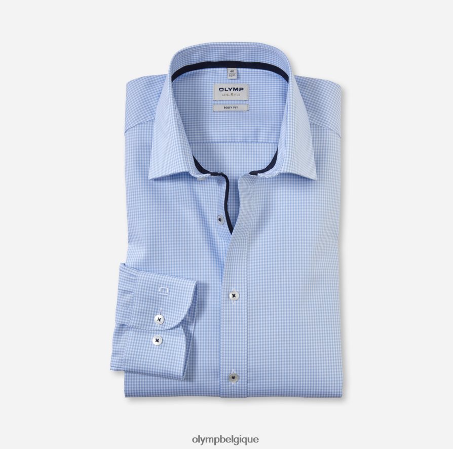 OLYMP FL8P6V481 vêtements body fit niveau cinq, chemise business, new york kent, bleu
