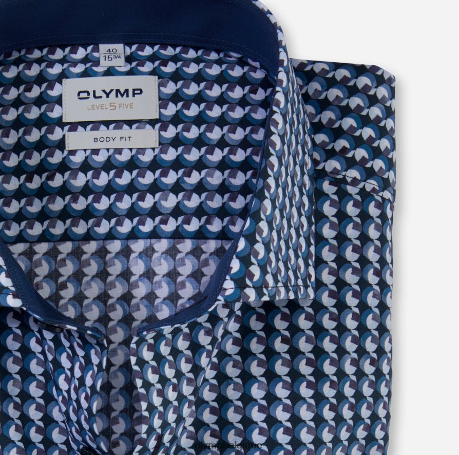 OLYMP FL8P6V485 vêtements coupe corporelle niveau cinq, chemise d'affaires, royal kent, marine