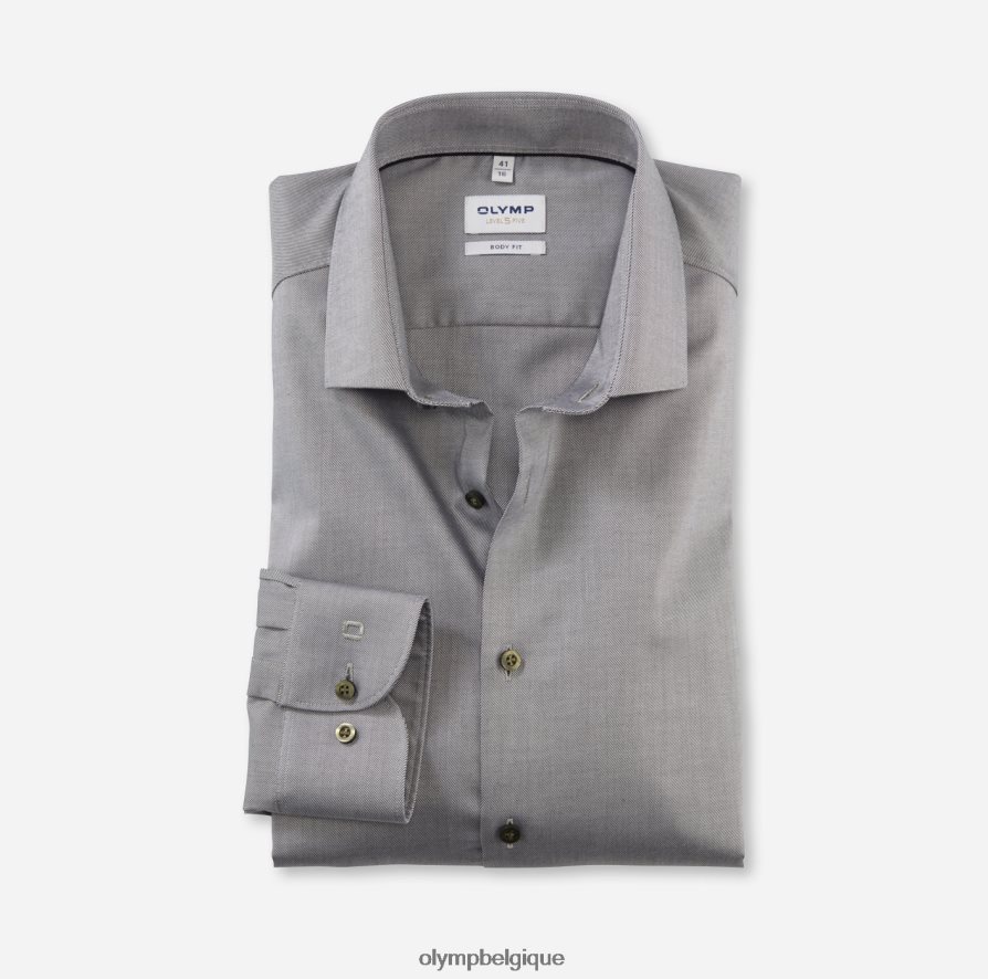 OLYMP FL8P6V488 vêtements coupe corporelle niveau cinq, chemise d'affaires, kent moderne, olive