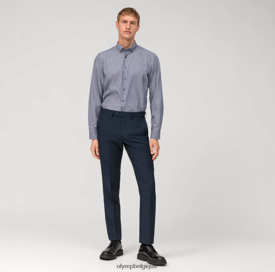 OLYMP FL8P6V493 vêtements vêtement de niveau cinq, coupe corporelle lavée, chemise d'affaires, boutonnée, marine