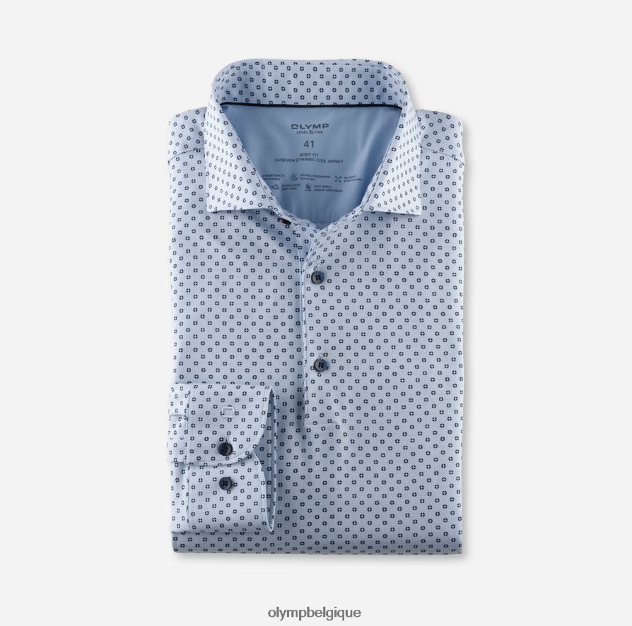 OLYMP FL8P6V500 vêtements niveau cinq 24/7 body fit, chemise business, kent, bleu