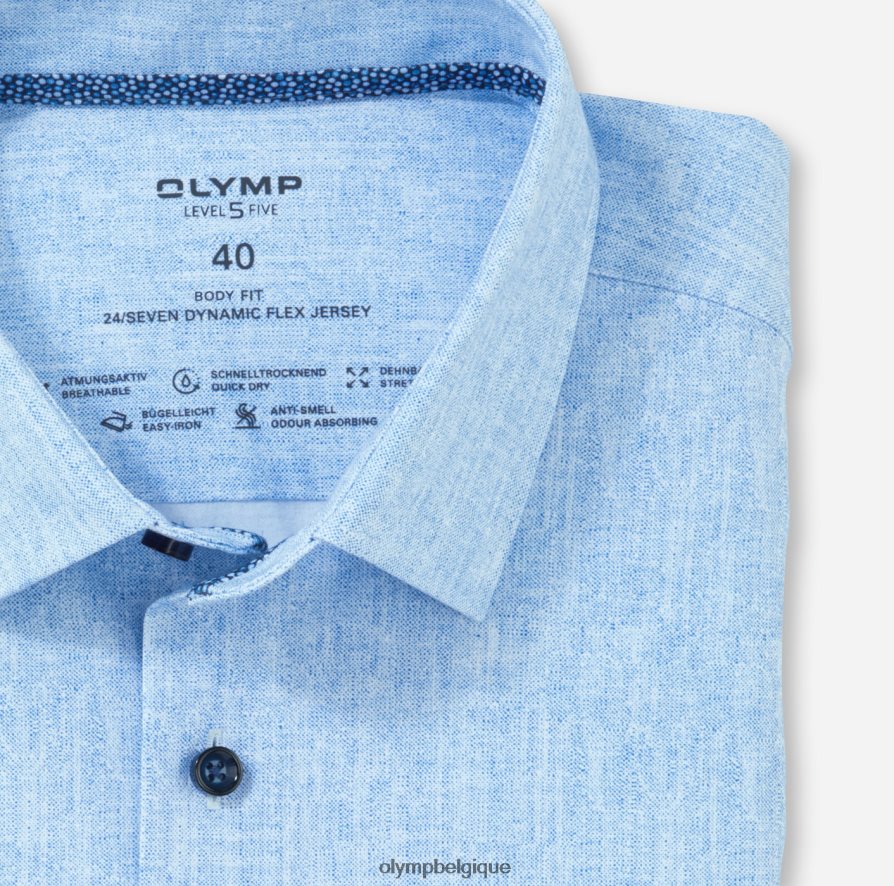 OLYMP FL8P6V501 vêtements niveau cinq 24/7 body fit, chemise d'affaires, kent moderne, royal