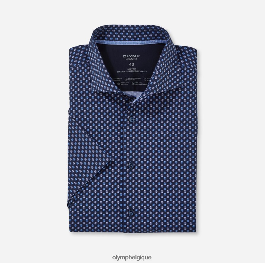 OLYMP FL8P6V502 vêtements niveau cinq 24/7 body fit, chemise d'affaires, kent, marine