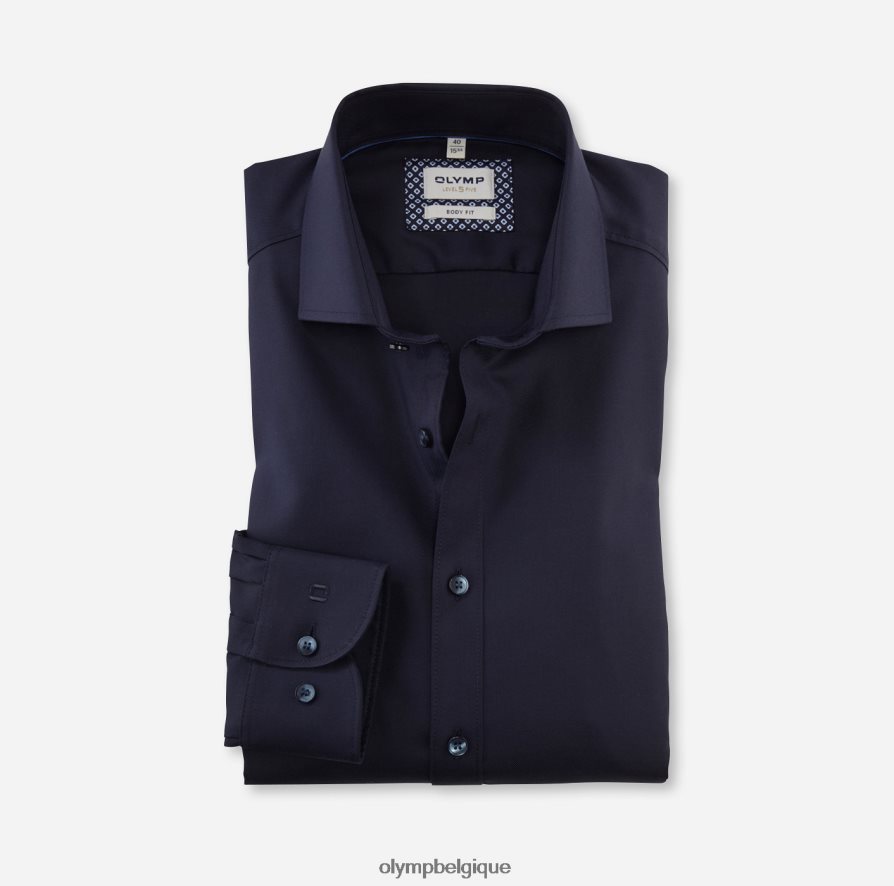 OLYMP FL8P6V510 vêtements coupe corporelle niveau cinq, chemise d'affaires, royal kent, bleu nuit
