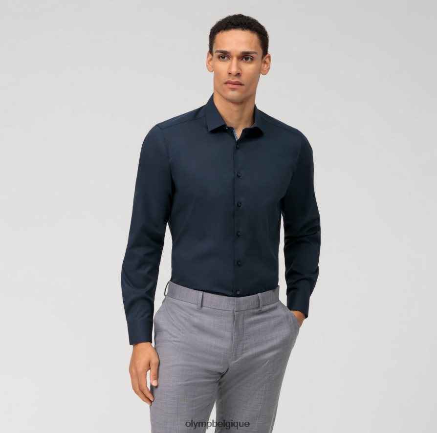 OLYMP FL8P6V513 vêtements coupe corporelle niveau cinq, chemise d'affaires, kent moderne, cobalt