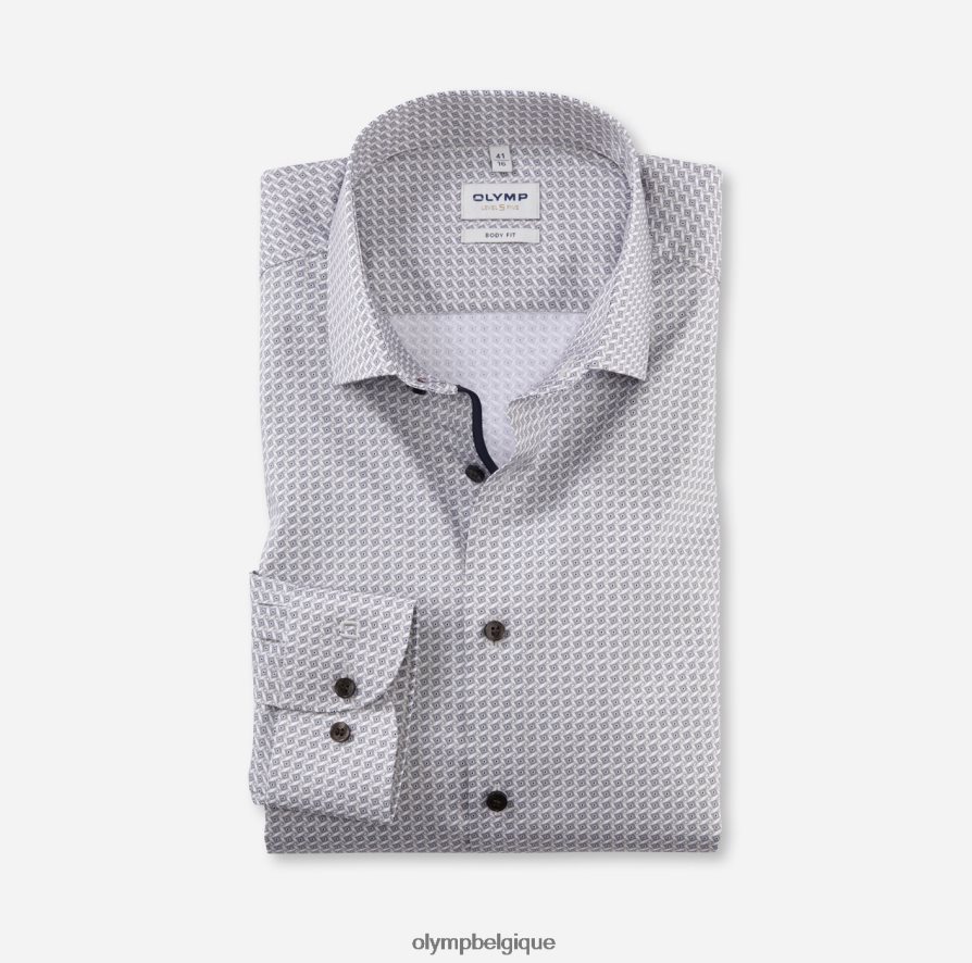 OLYMP FL8P6V515 vêtements coupe corporelle niveau cinq, chemise d'affaires, kent moderne, taupe