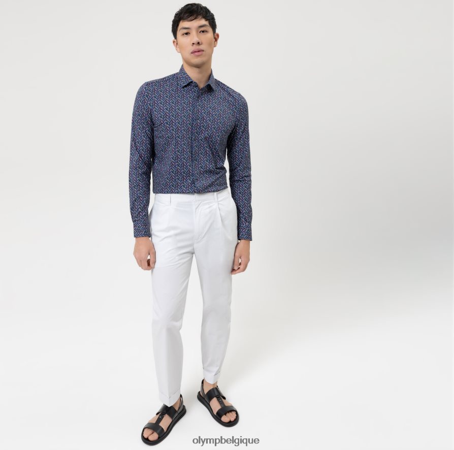 OLYMP FL8P6V517 vêtements niveau cinq 24/7 body fit, chemise d'affaires, kent moderne, marine