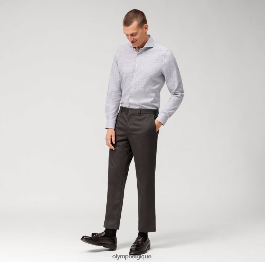 OLYMP FL8P6V522 vêtements coupe corporelle niveau cinq, chemise business, coupe, marron rougeâtre