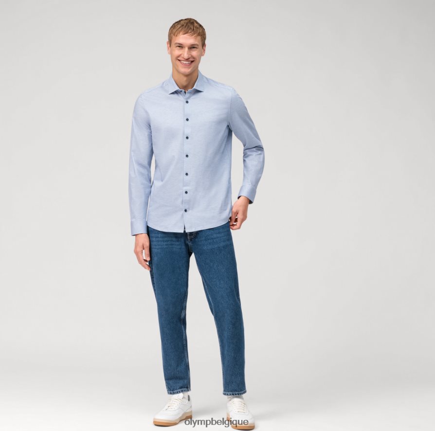 OLYMP FL8P6V523 vêtements niveau cinq 24/7 body fit, chemise d'affaires, kent moderne, royal