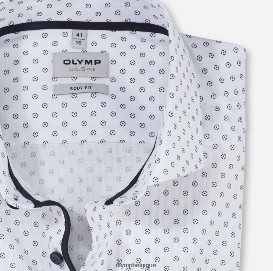 OLYMP FL8P6V524 vêtements coupe corporelle niveau cinq, chemise d'affaires, royal kent, rouge