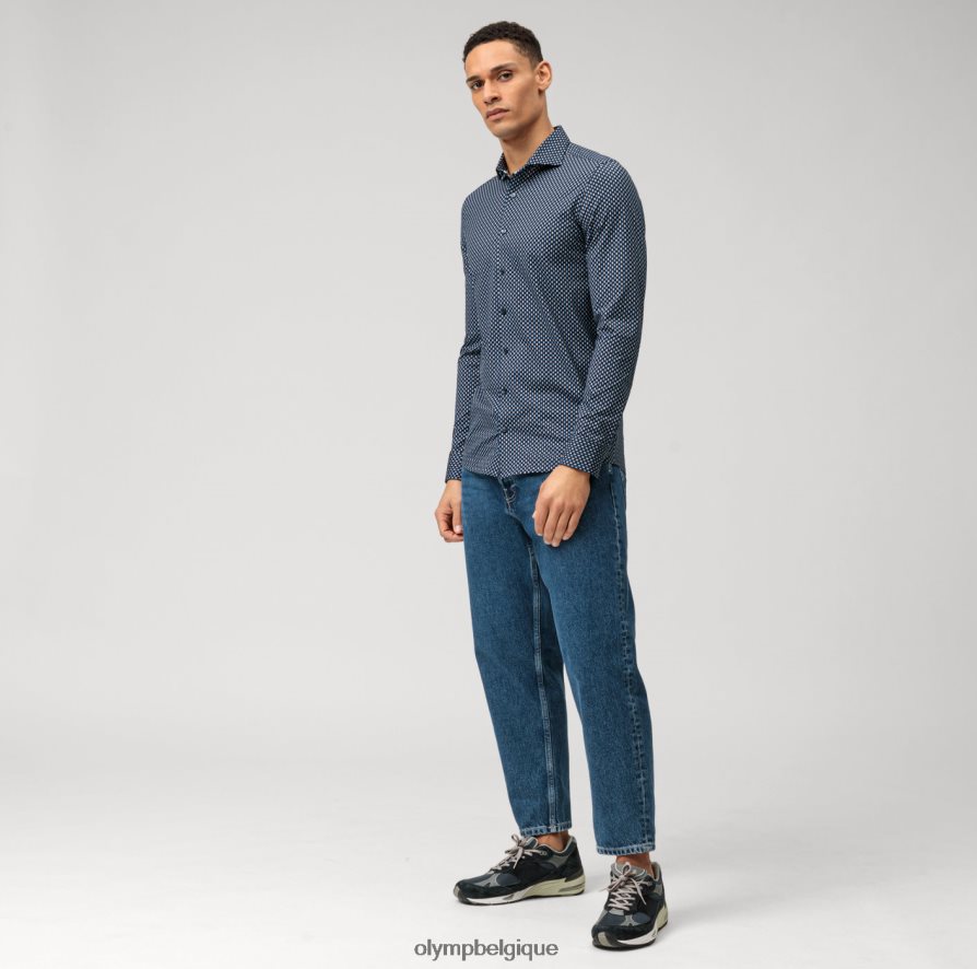 OLYMP FL8P6V527 vêtements niveau cinq 24/7 body fit, chemise d'affaires, kent, marine