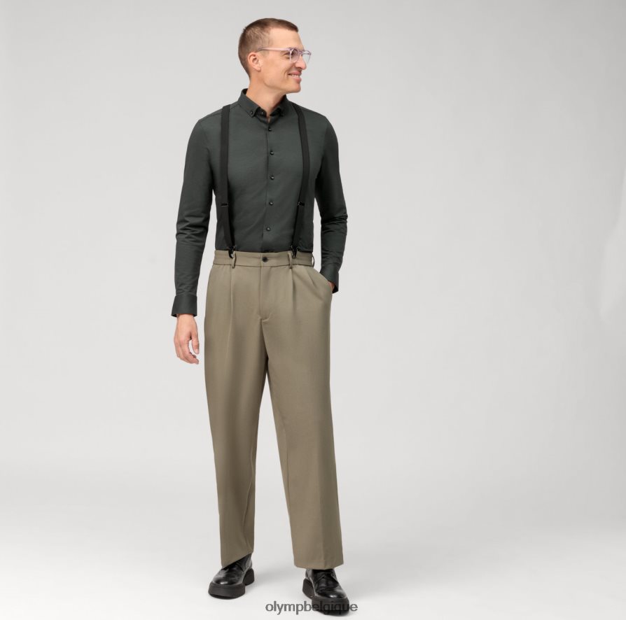 OLYMP FL8P6V528 vêtements niveau cinq 24/7 body fit, chemise business, boutonnée, olive