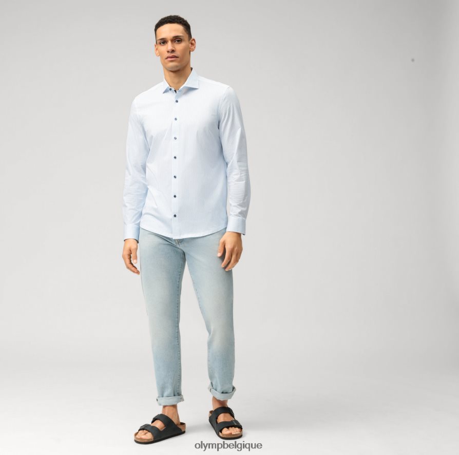 OLYMP FL8P6V529 vêtements niveau cinq 24/7 body fit, chemise business, kent, bleu