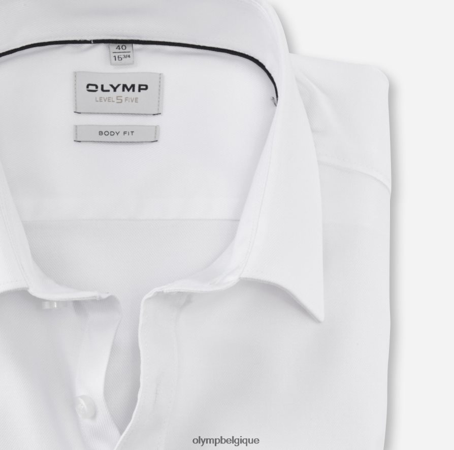 OLYMP FL8P6V543 vêtements coupe corporelle niveau cinq, chemise d'affaires, new york kent, blanc