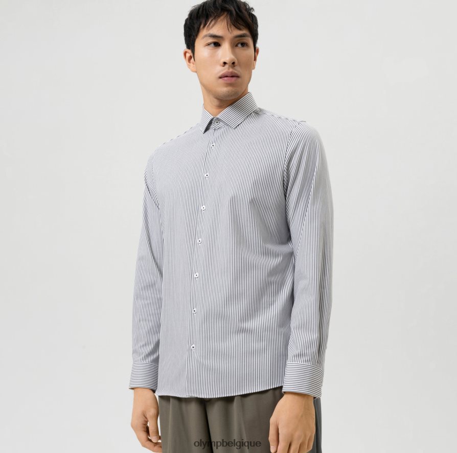 OLYMP FL8P6V547 vêtements niveau cinq 24/7 body fit, chemise d'affaires, kent moderne, noir