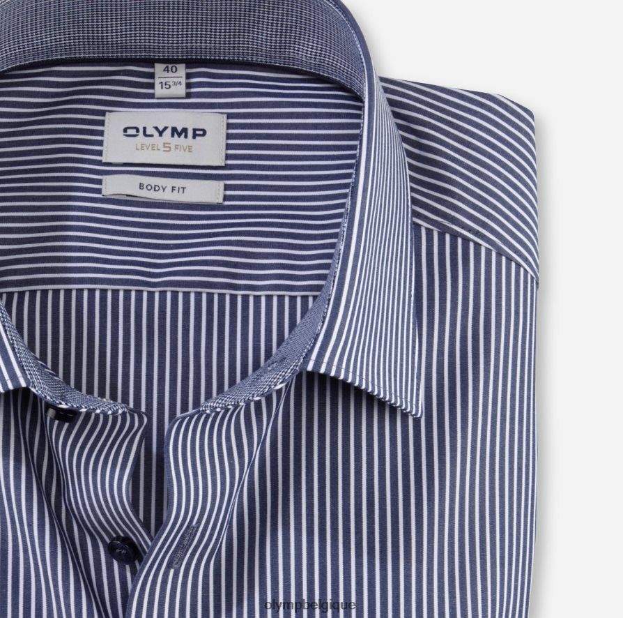 OLYMP FL8P6V549 vêtements coupe corporelle niveau cinq, chemise d'affaires, new york kent, marine