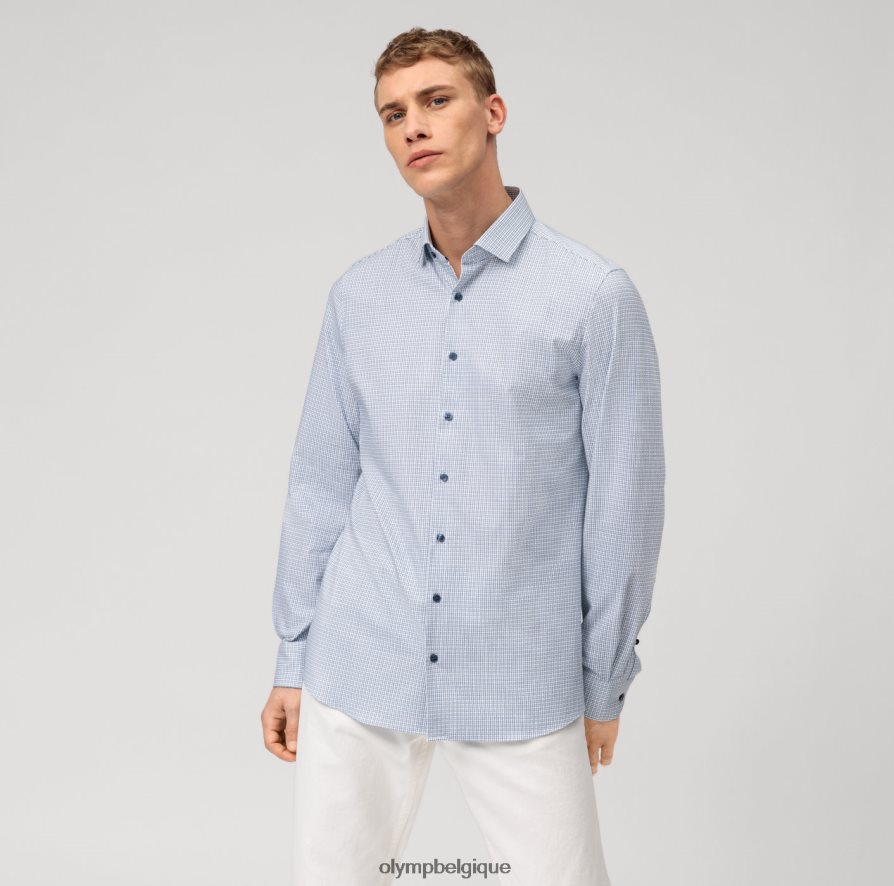OLYMP FL8P6V551 vêtements niveau cinq 24/7 body fit, chemise d'affaires, kent moderne, marine