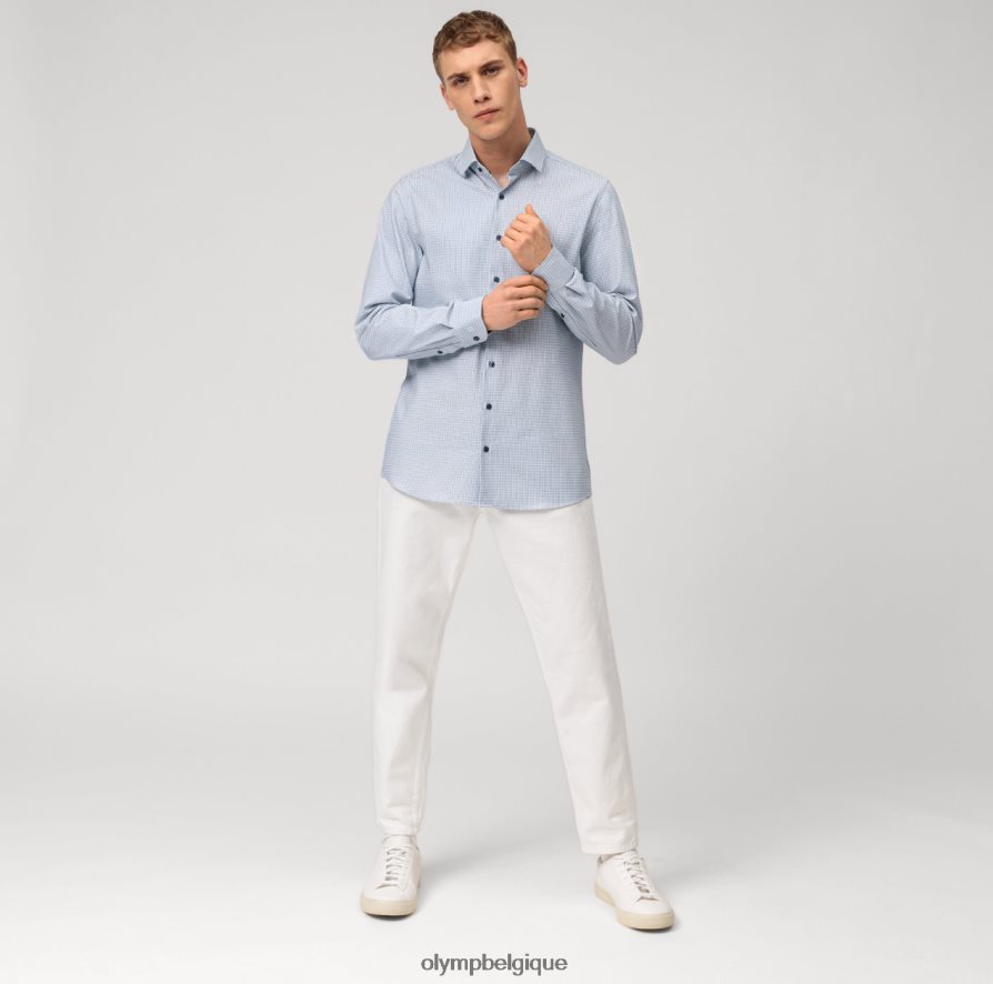 OLYMP FL8P6V551 vêtements niveau cinq 24/7 body fit, chemise d'affaires, kent moderne, marine
