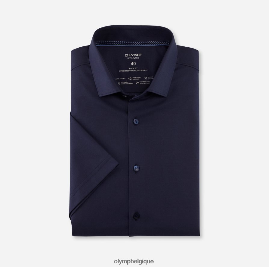 OLYMP FL8P6V557 vêtements niveau cinq 24/7 body fit, chemise d'affaires, kent moderne, marine