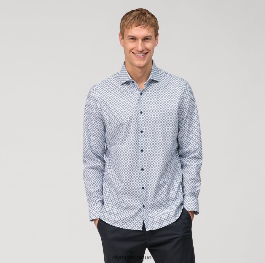 OLYMP FL8P6V558 vêtements niveau cinq 24/7 body fit, chemise business, kent, bleu