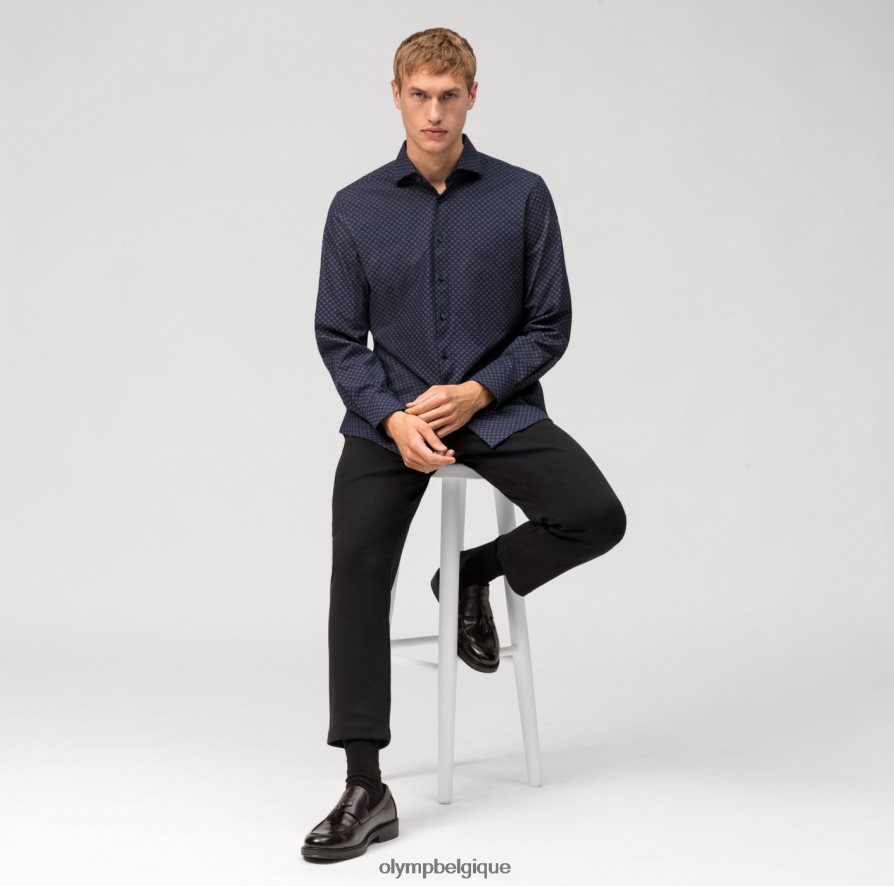 OLYMP FL8P6V560 vêtements niveau cinq 24/7 body fit, chemise business, kent, marron rougeâtre