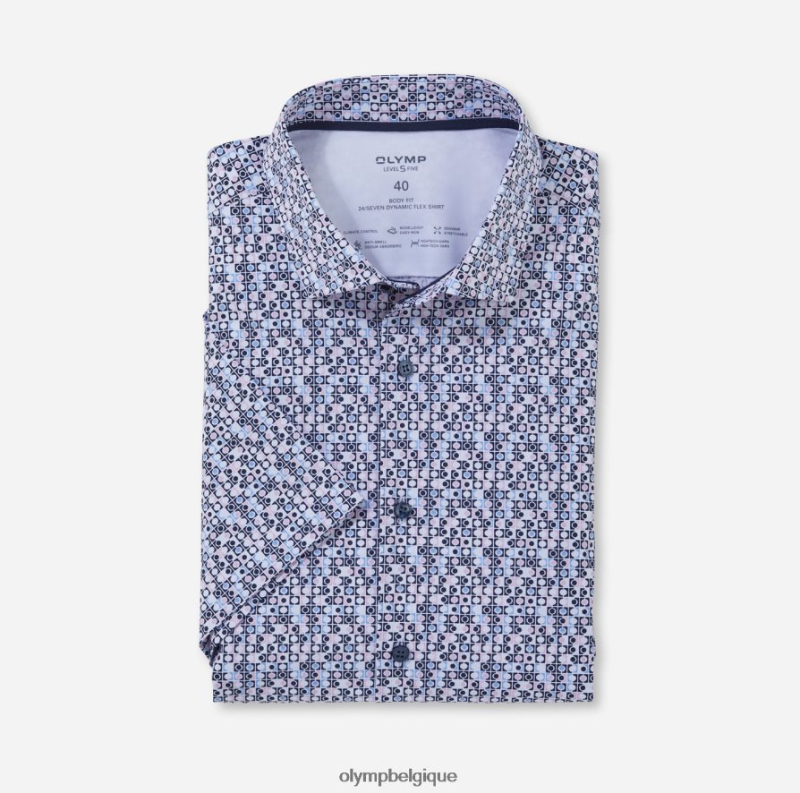 OLYMP FL8P6V561 vêtements niveau cinq 24/7 body fit, chemise d'affaires, kent moderne, rose