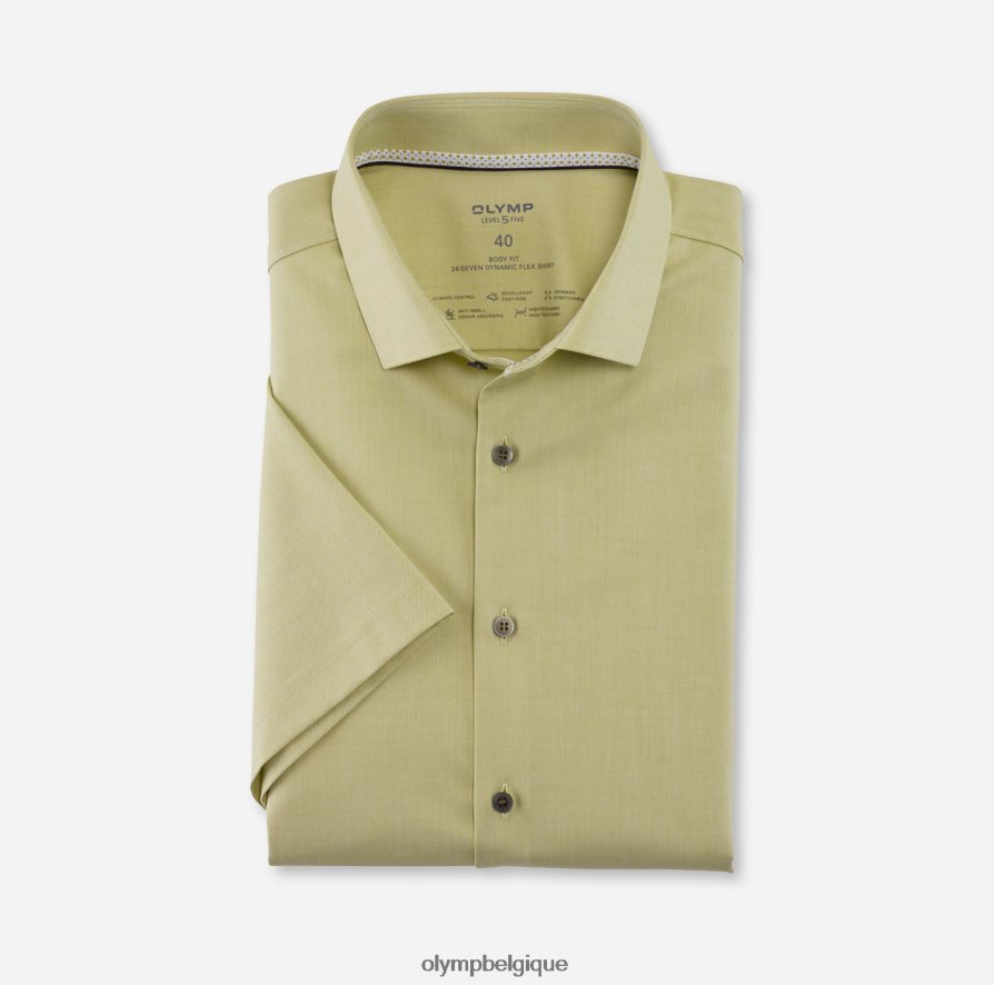 OLYMP FL8P6V570 vêtements niveau cinq 24/7 body fit, chemise business, kent moderne, vert
