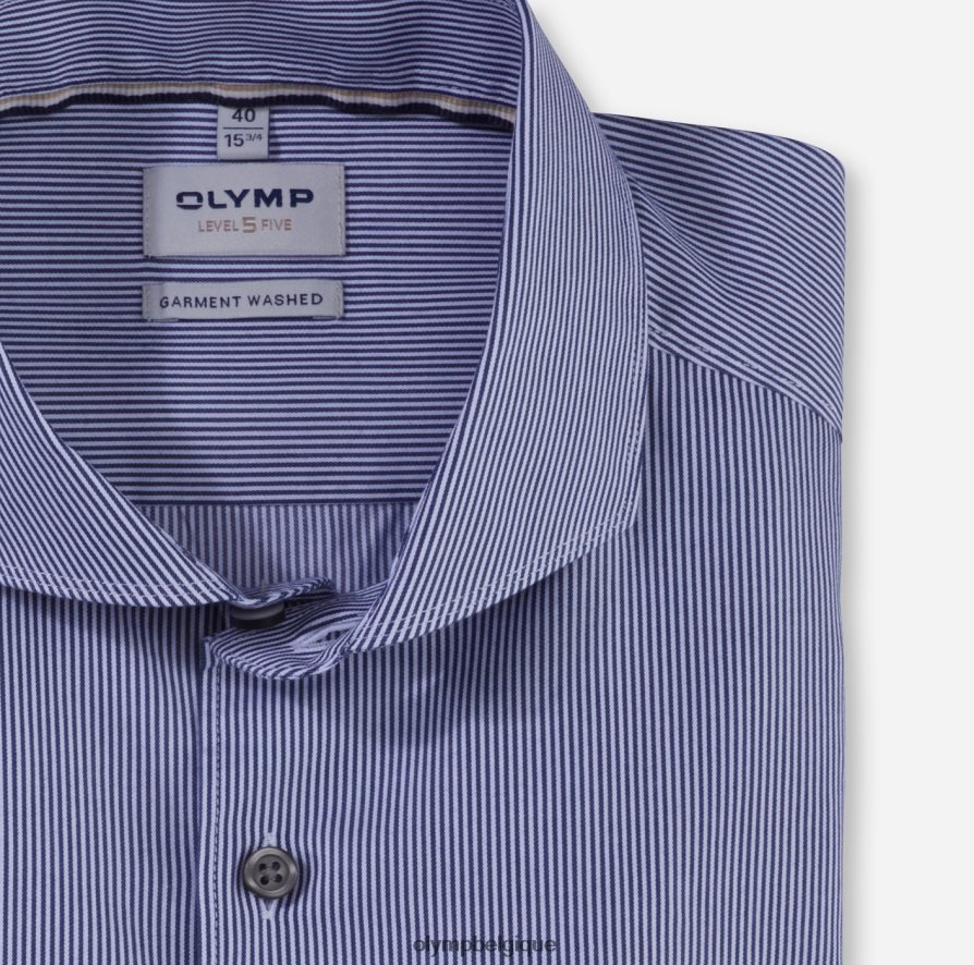 OLYMP FL8P6V572 vêtements niveau cinq vêtement lavé body fit, chemise d'affaires, coupe, marine