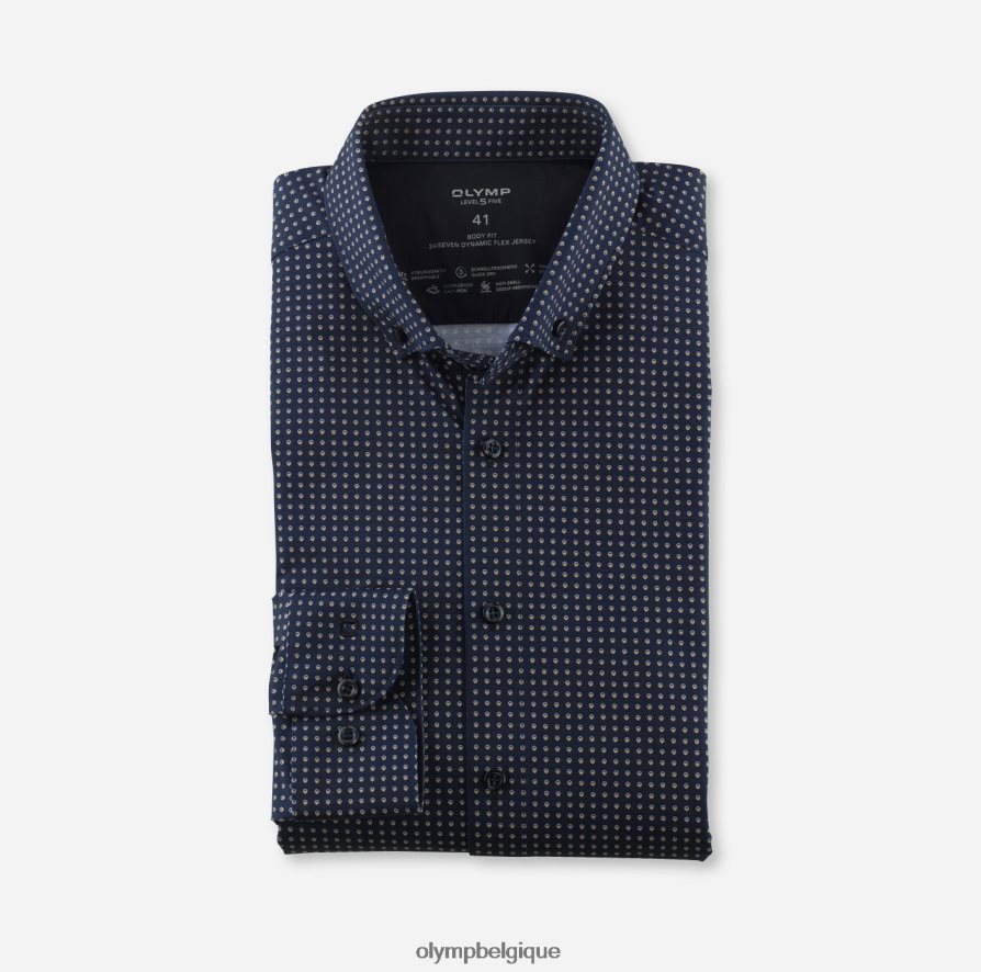 OLYMP FL8P6V577 vêtements niveau cinq 24/7 body fit, chemise business, boutonnée, naturel