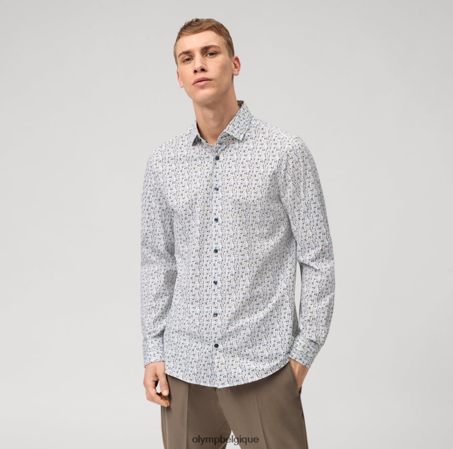 OLYMP FL8P6V580 vêtements niveau cinq 24/7 body fit, chemise business, kent moderne, taupe