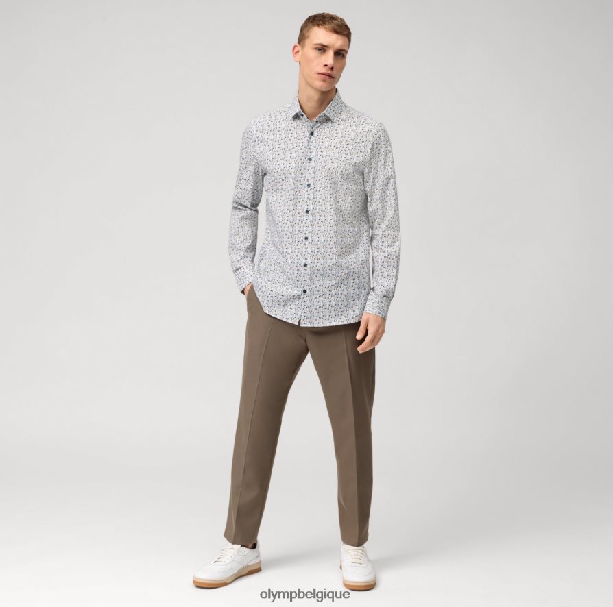 OLYMP FL8P6V580 vêtements niveau cinq 24/7 body fit, chemise business, kent moderne, taupe