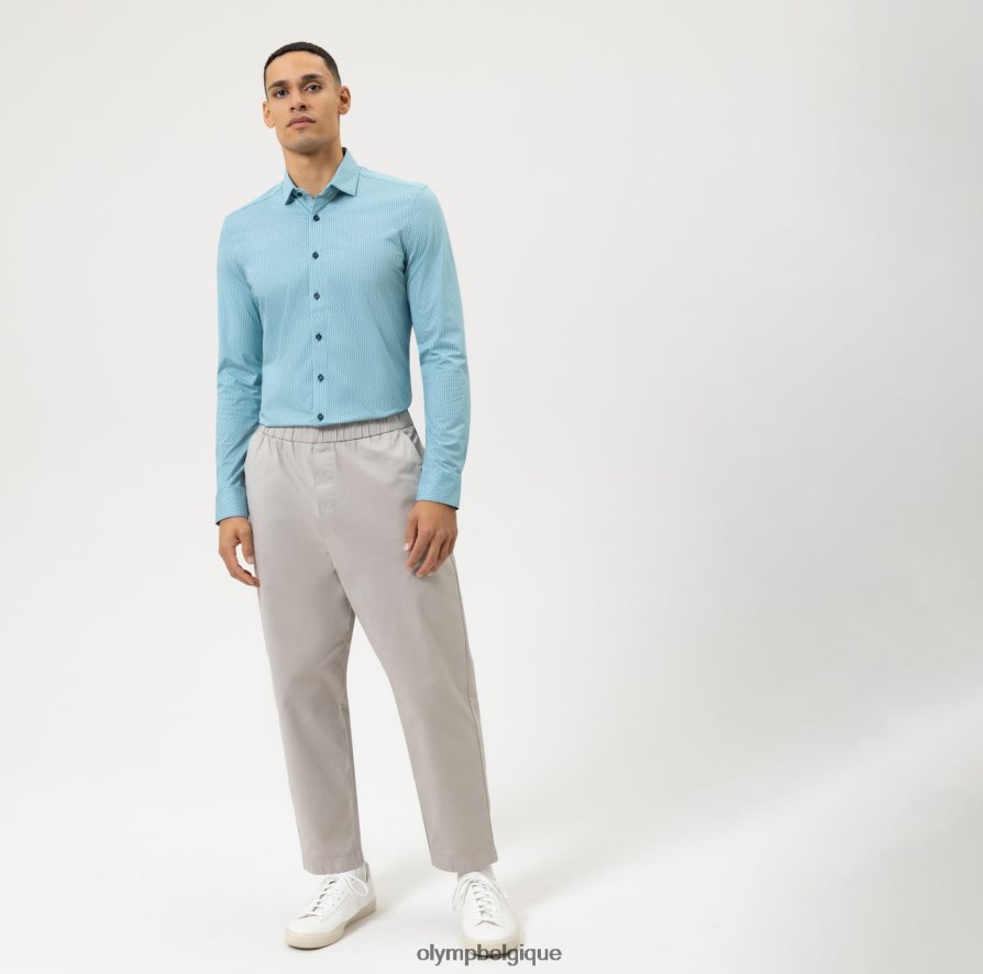 OLYMP FL8P6V584 vêtements niveau cinq 24/7 body fit, chemise d'affaires, kent moderne, émeraude