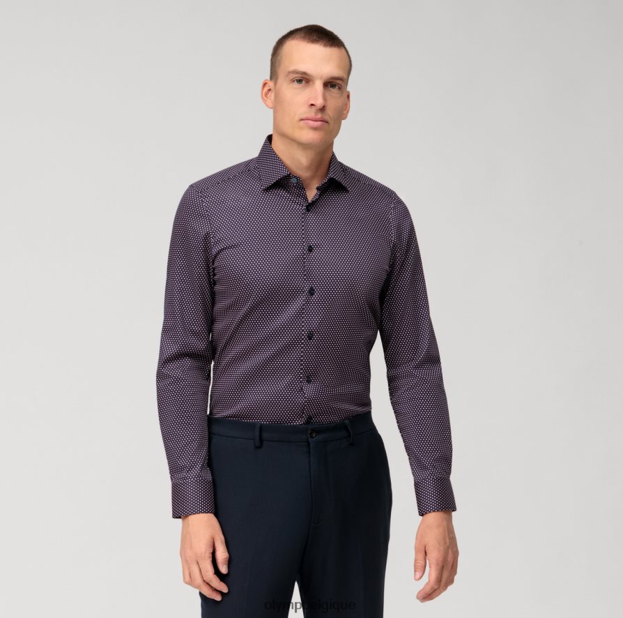 OLYMP FL8P6V585 vêtements coupe corporelle niveau cinq, chemise d'affaires, new york kent, rouge