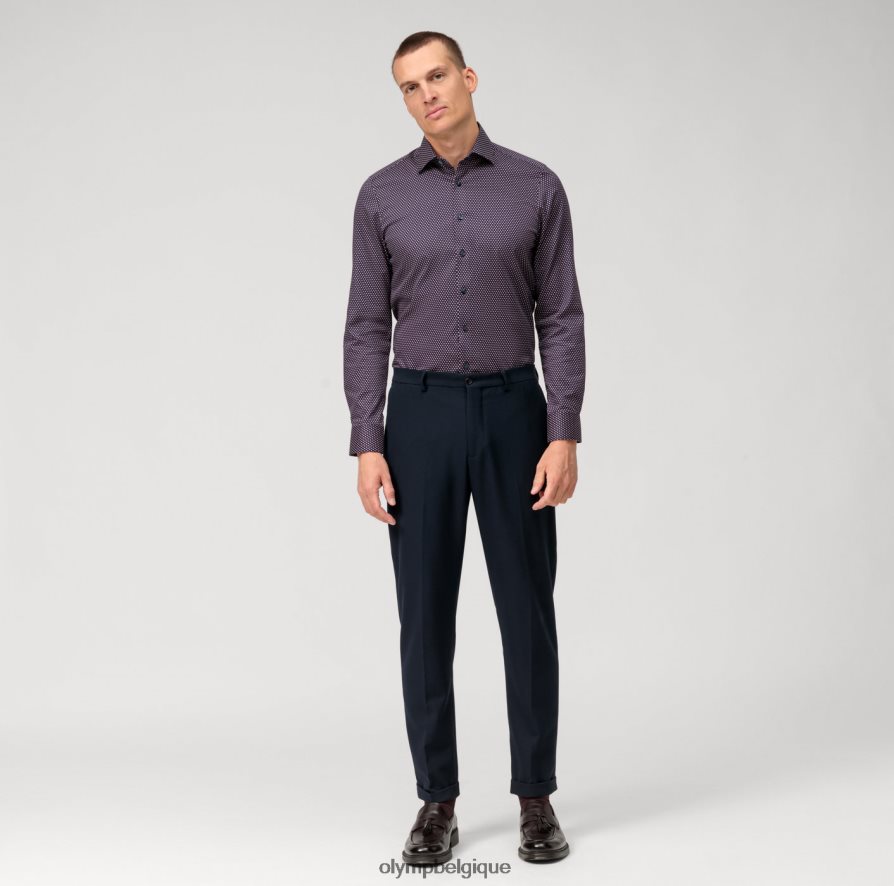 OLYMP FL8P6V585 vêtements coupe corporelle niveau cinq, chemise d'affaires, new york kent, rouge