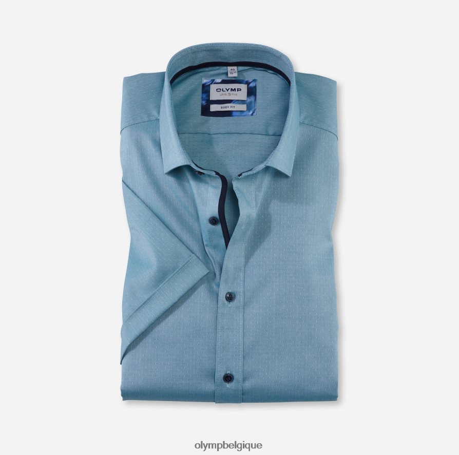 OLYMP FL8P6V588 vêtements coupe corporelle niveau cinq, chemise d'affaires, kent moderne, émeraude