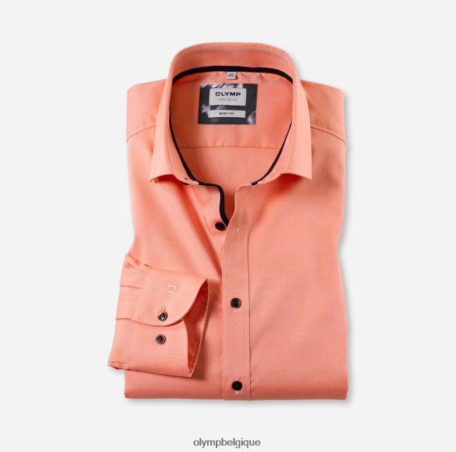 OLYMP FL8P6V590 vêtements coupe corporelle niveau cinq, chemise d'affaires, kent moderne, orange