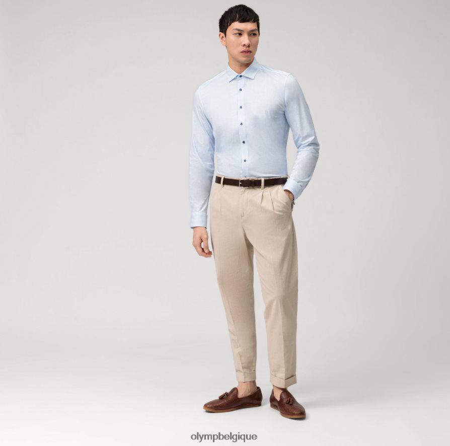 OLYMP FL8P6V594 vêtements niveau cinq 24/7 body fit, chemise business, kent moderne, bleu