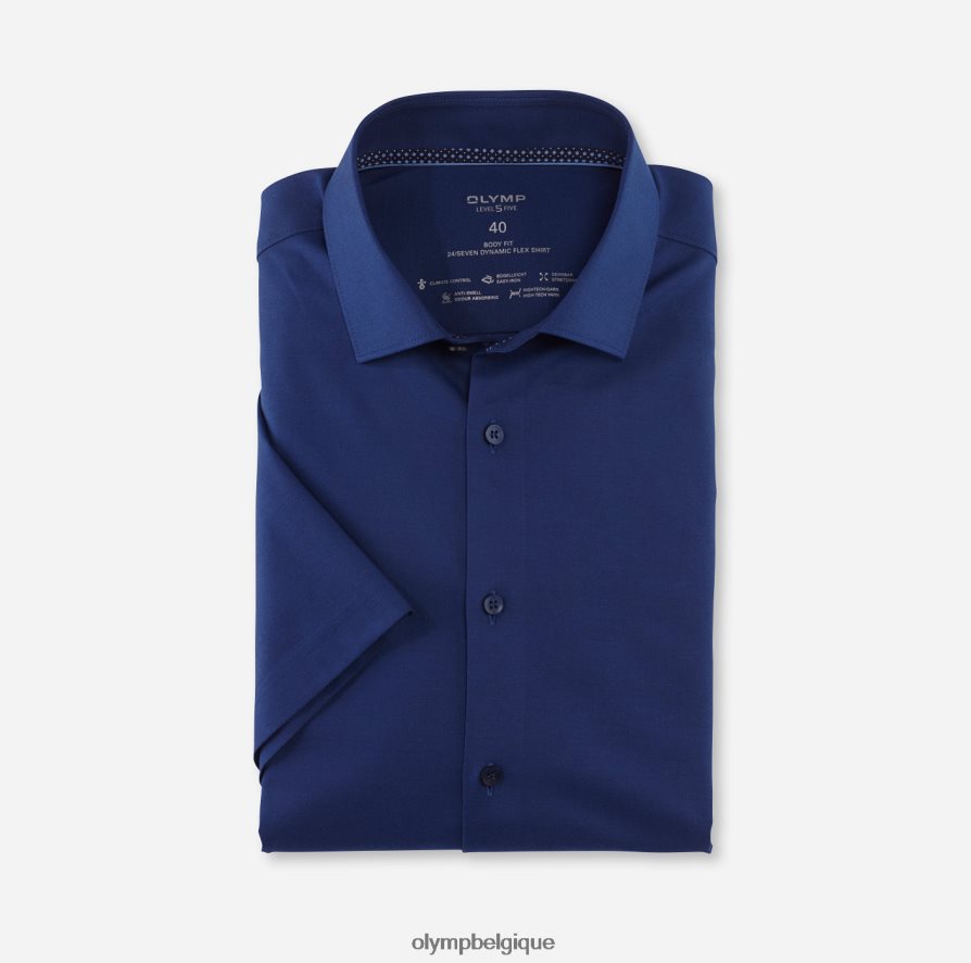OLYMP FL8P6V596 vêtements niveau cinq 24/7 body fit, chemise business, kent moderne, bleu nuremberg