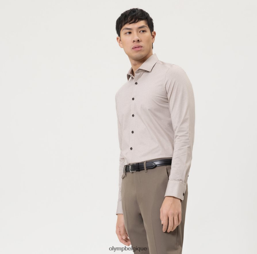 OLYMP FL8P6V600 vêtements niveau cinq 24/7 body fit, chemise d'affaires, kent moderne, naturel