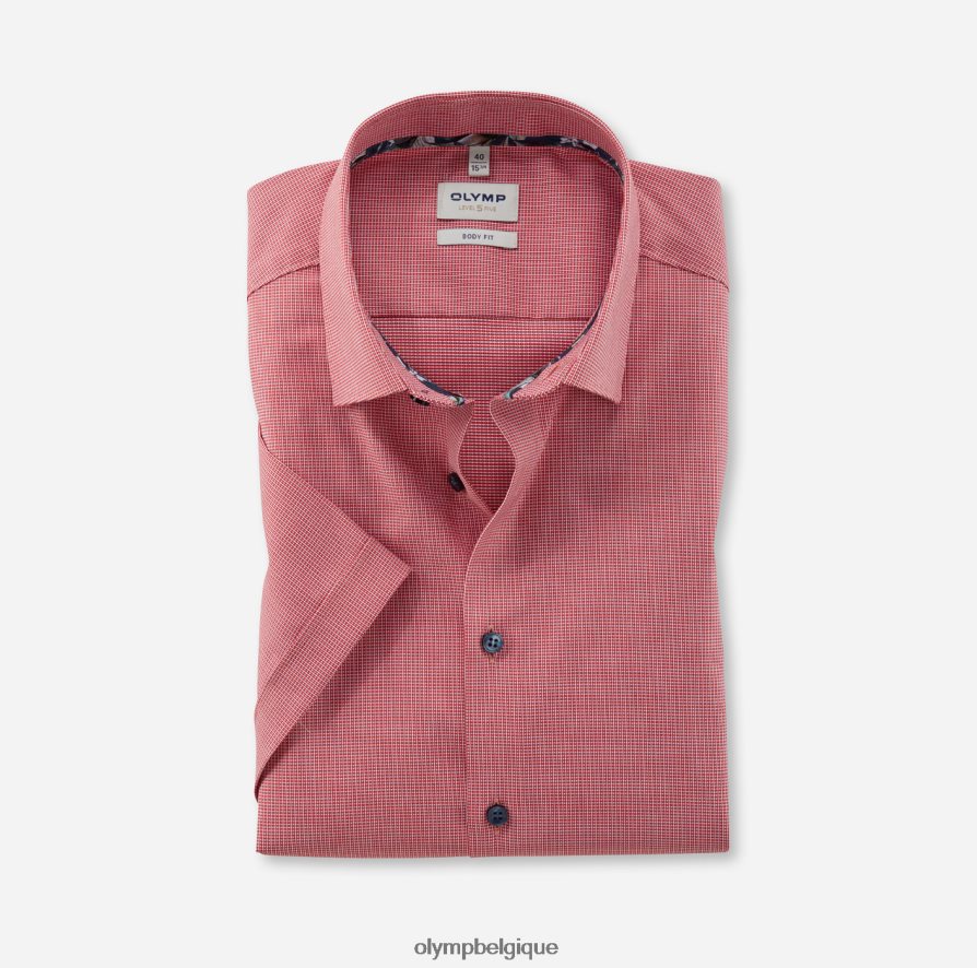 OLYMP FL8P6V607 vêtements coupe corporelle niveau cinq, chemise d'affaires, new york kent, rouge