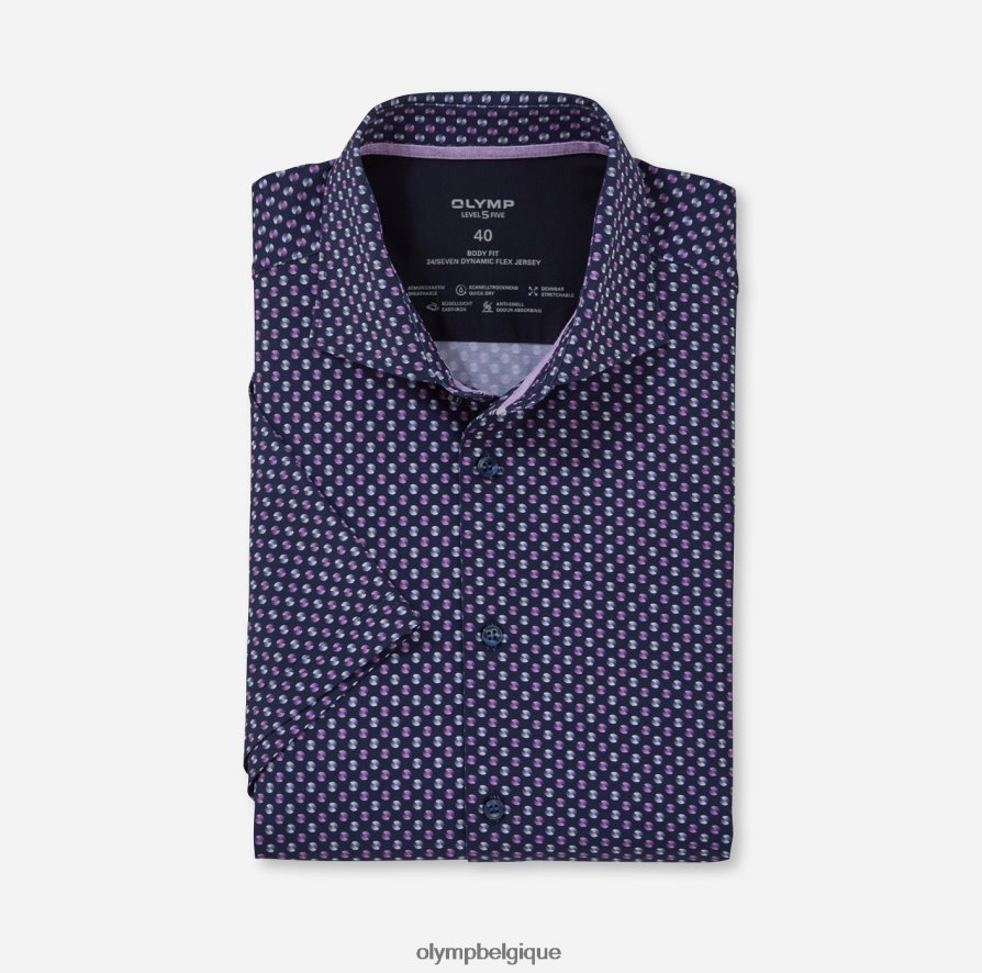 OLYMP FL8P6V609 vêtements niveau cinq 24/7 body fit, chemise business, kent, rose