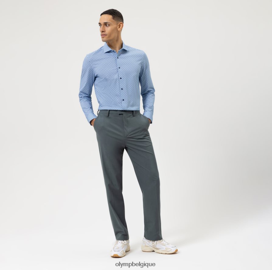 OLYMP FL8P6V613 vêtements niveau cinq 24/7 body fit, chemise business, kent, bleu