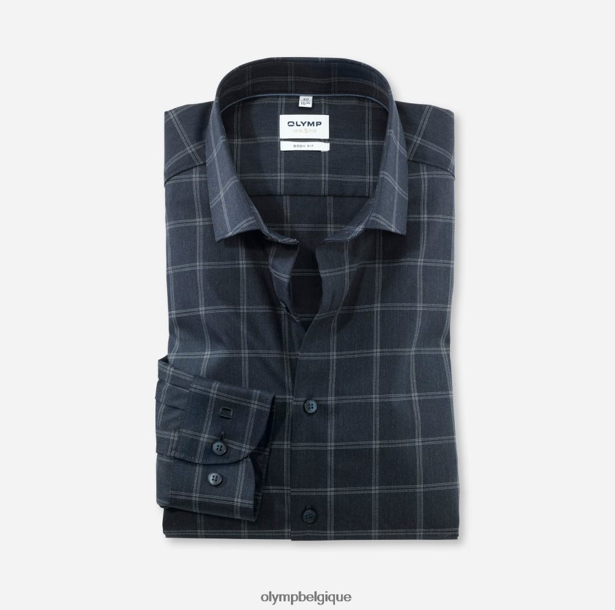 OLYMP FL8P6V620 vêtements coupe corporelle niveau cinq, chemise d'affaires, kent moderne, marine