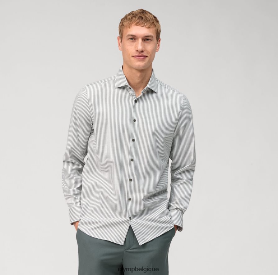 OLYMP FL8P6V634 vêtements niveau cinq 24/7 body fit, chemise business, kent, olive