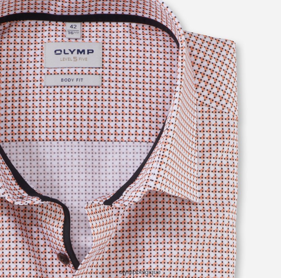 OLYMP FL8P6V637 vêtements coupe corporelle niveau cinq, chemise d'affaires, new york kent, orange