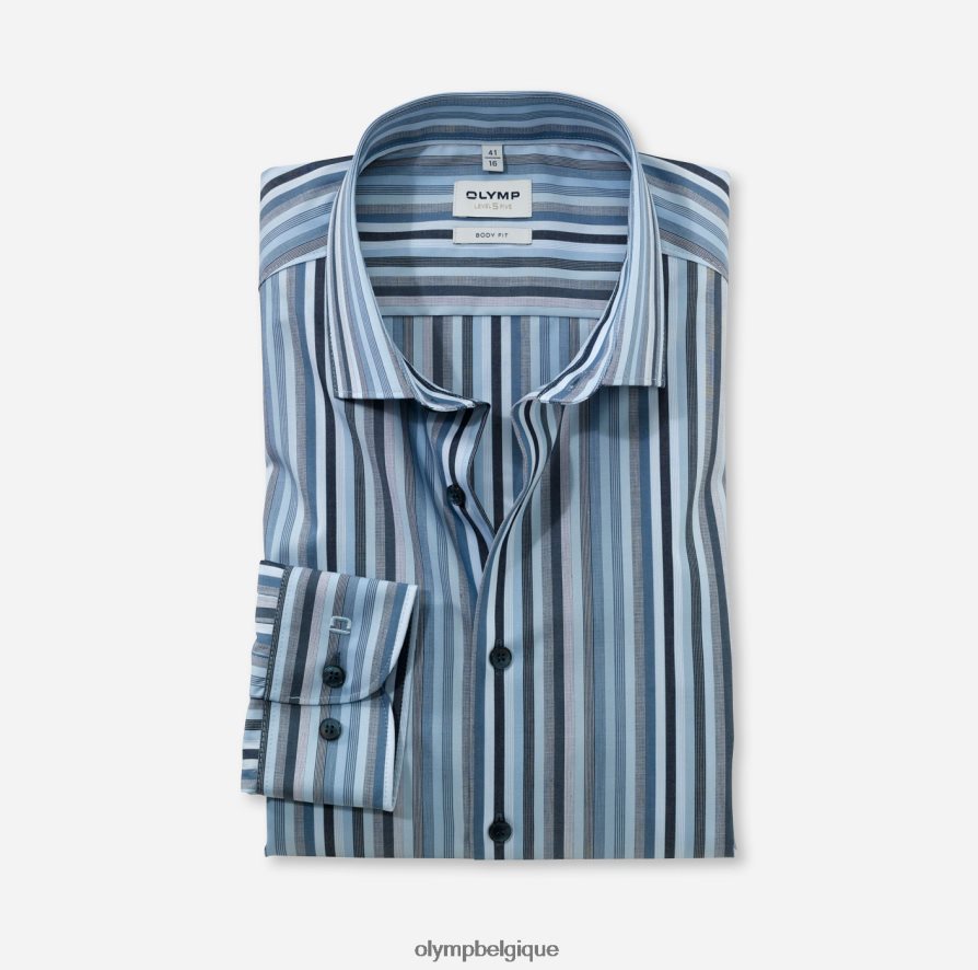 OLYMP FL8P6V644 vêtements coupe body niveau cinq, chemise business, kent moderne, bleu