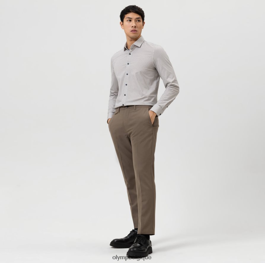OLYMP FL8P6V647 vêtements niveau cinq 24/7 body fit, chemise d'affaires, kent moderne, naturel