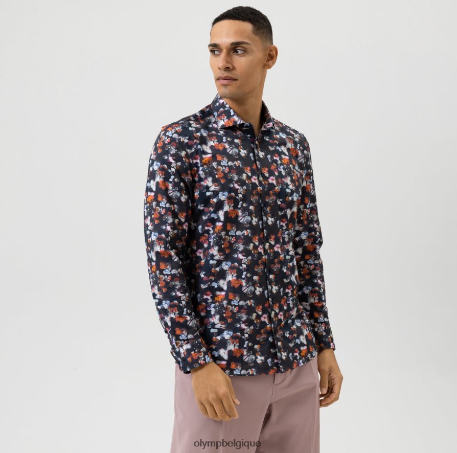 OLYMP FL8P6V652 vêtements niveau cinq 24/7 body fit, chemise d'affaires, kent, marine