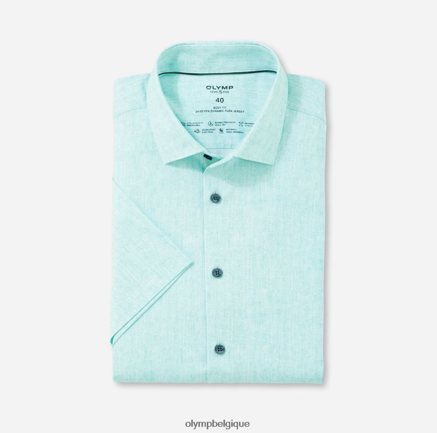 OLYMP FL8P6V653 vêtements niveau cinq 24/7 body fit, chemise d'affaires, kent moderne, émeraude