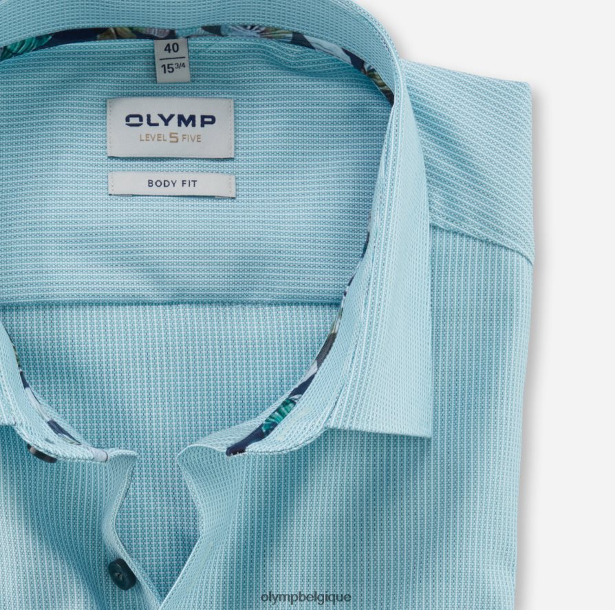 OLYMP FL8P6V655 vêtements coupe corporelle niveau cinq, chemise d'affaires, new york kent, émeraude